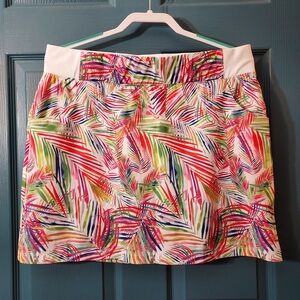 Reel Legends Colorful Leaf Print Mini Skirt